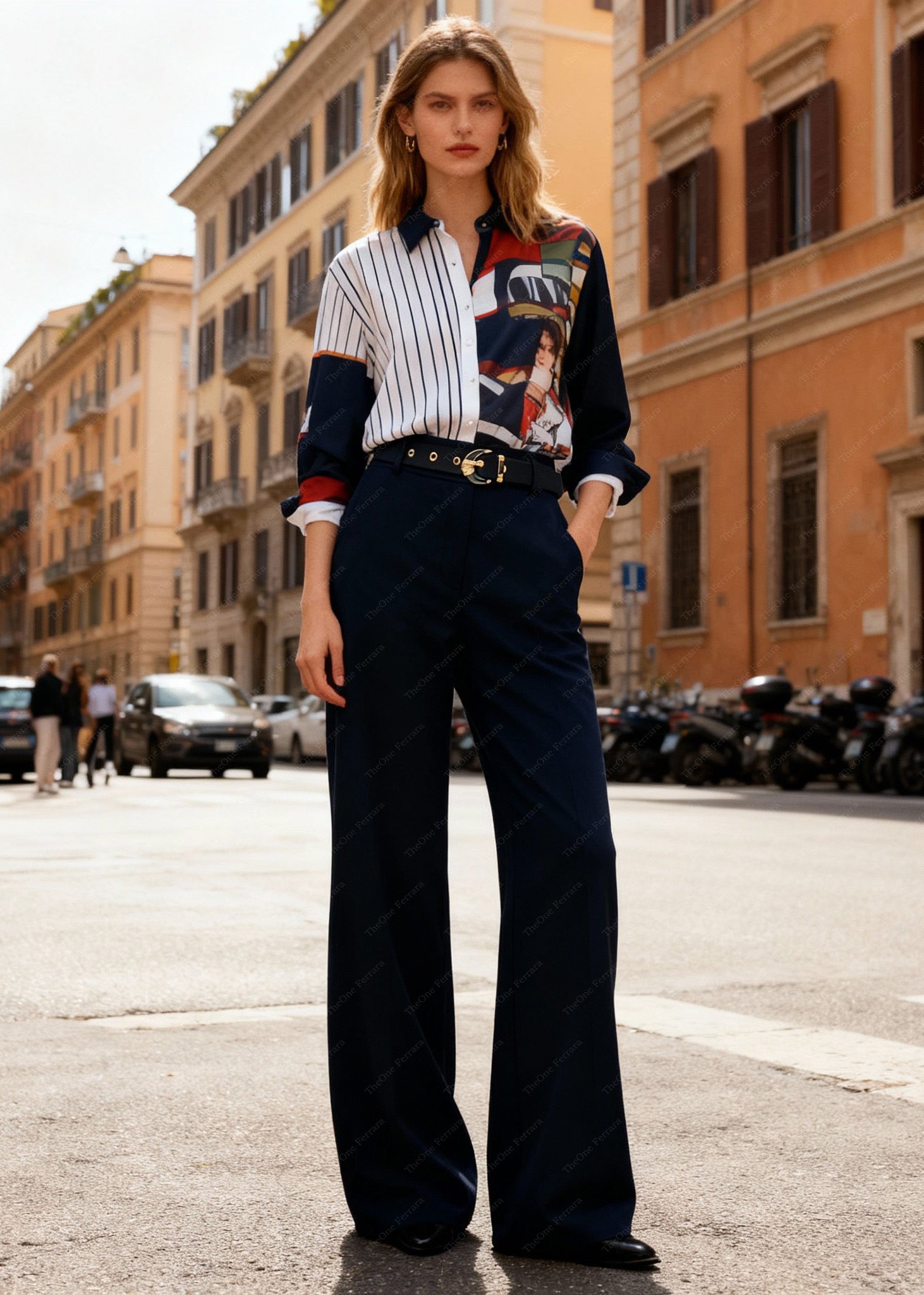 Pantaloni Palazzo Donna - Vita Alta con Cintura