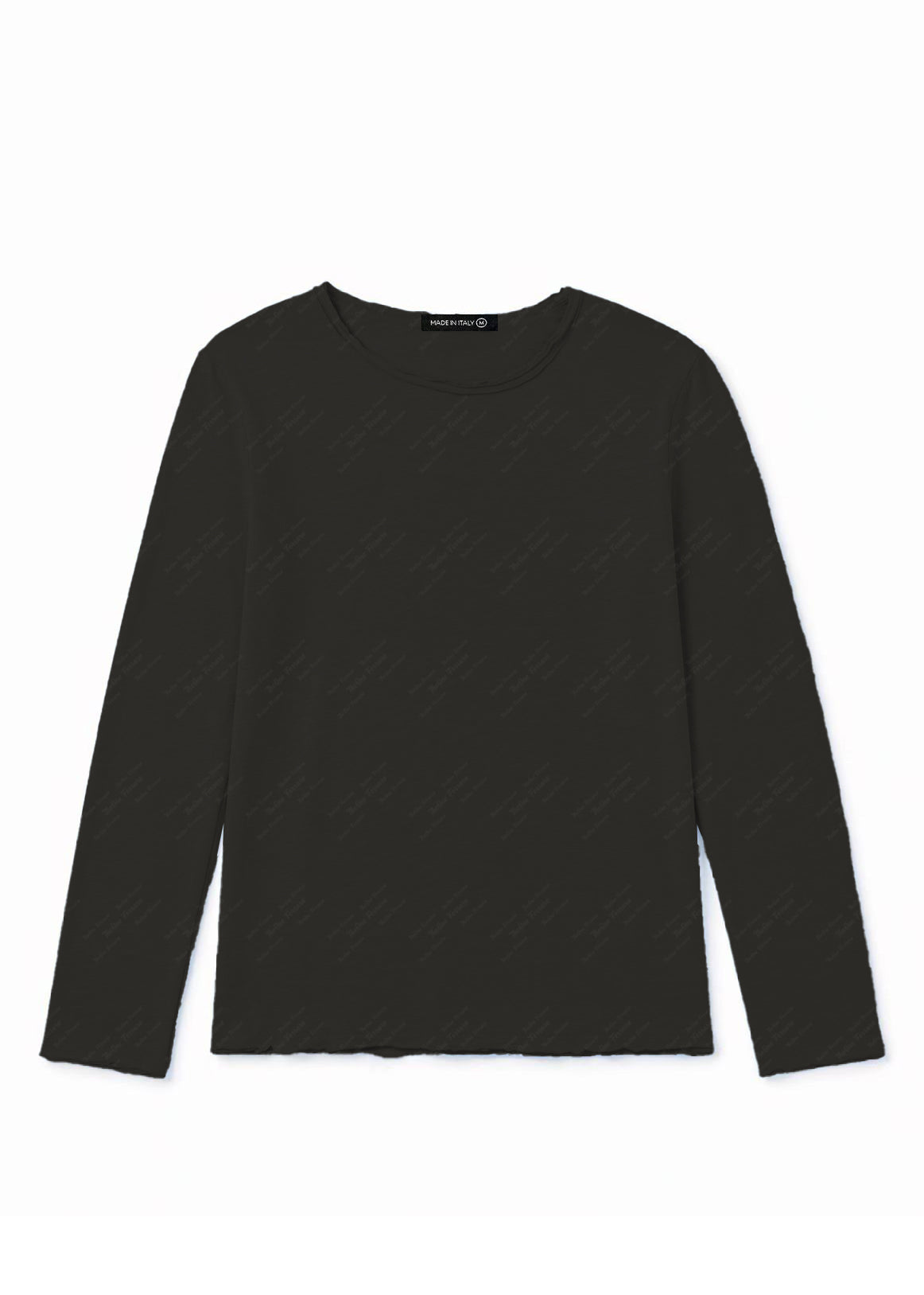 Maglia Uomo 100 Cotone Made in Italy Manica Lunga Casual S 3XL Grigio scuro