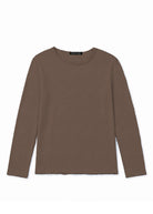 Maglia Uomo 100 Cotone Made in Italy Manica Lunga Casual S 3XL Marrone