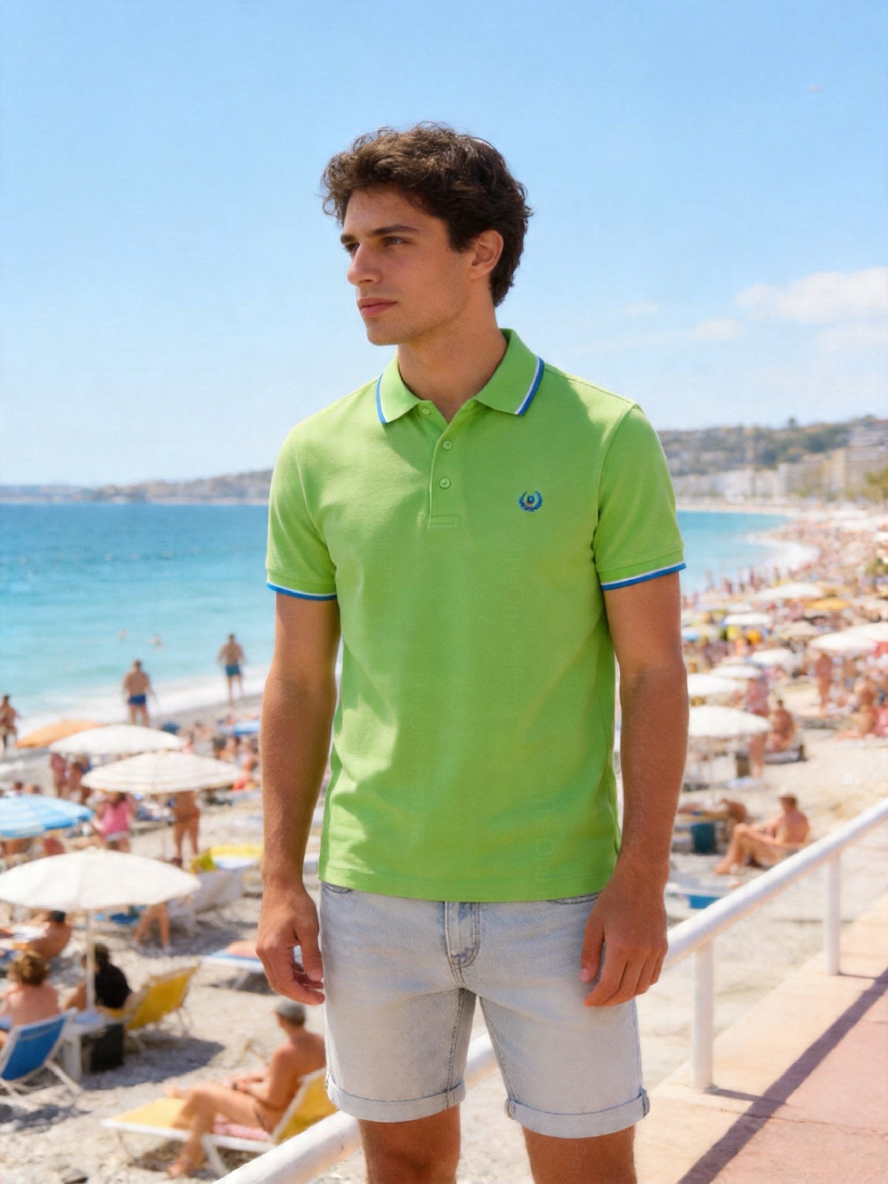 Polo Uomo 100% Cotone Manica Corta Tinta Unita Casual Estate Maglietta Uomo S-3XL