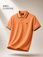 Polo Uomo 100% Cotone Manica Corta Tinta Unita Casual Estate Maglietta Uomo S-3XL Salmone