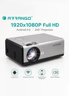 Videoproiettore LED 1080P | Schermo 200 Pollici con Telecomando e Speaker