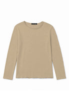 Maglia Uomo 100 Cotone Made in Italy Manica Lunga Casual S 3XL Beige