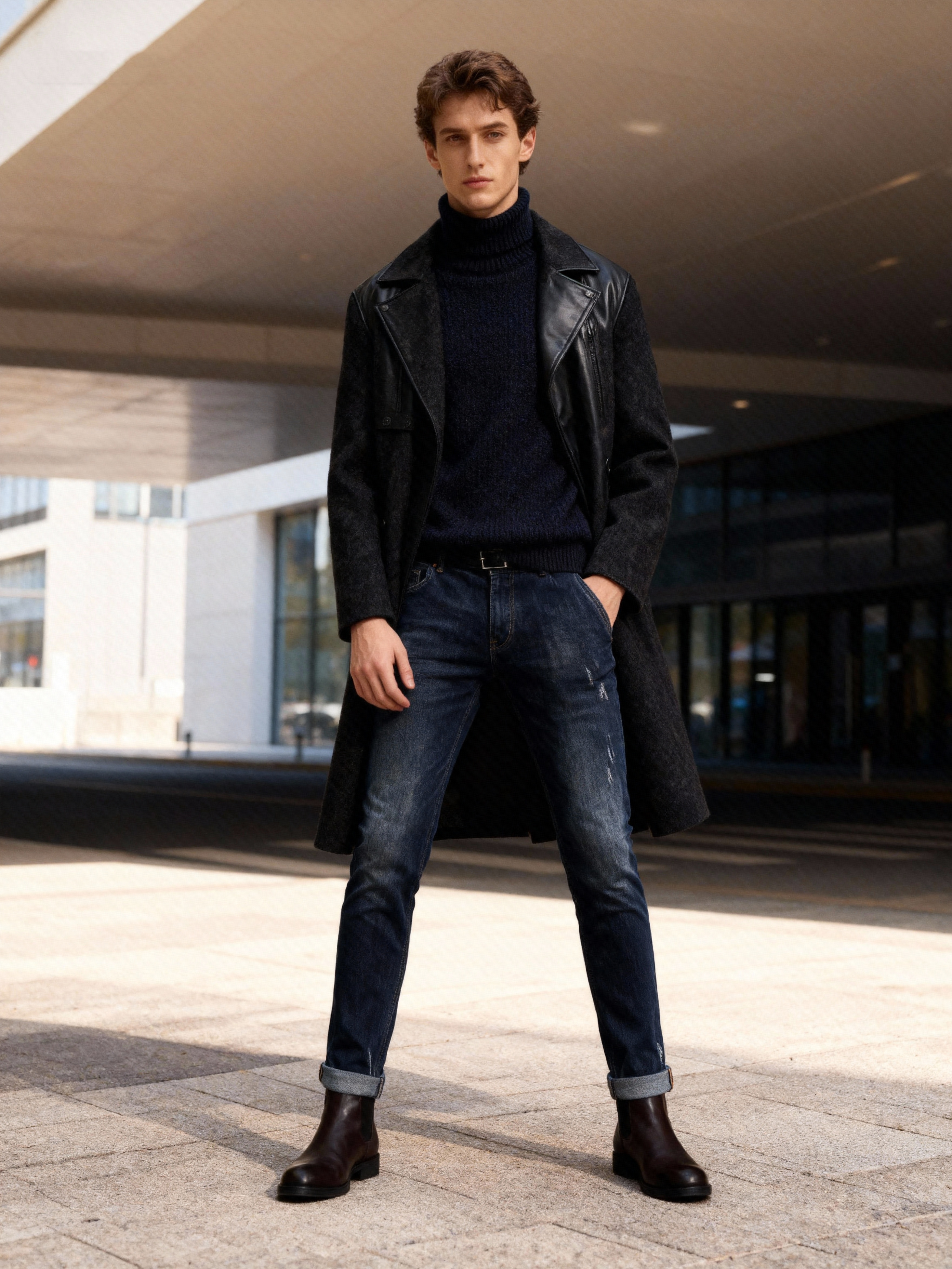 Jeans Uomo Slim Fit Elasticizzato – Denim Blu Lavato, Casual e Versatile-3507
