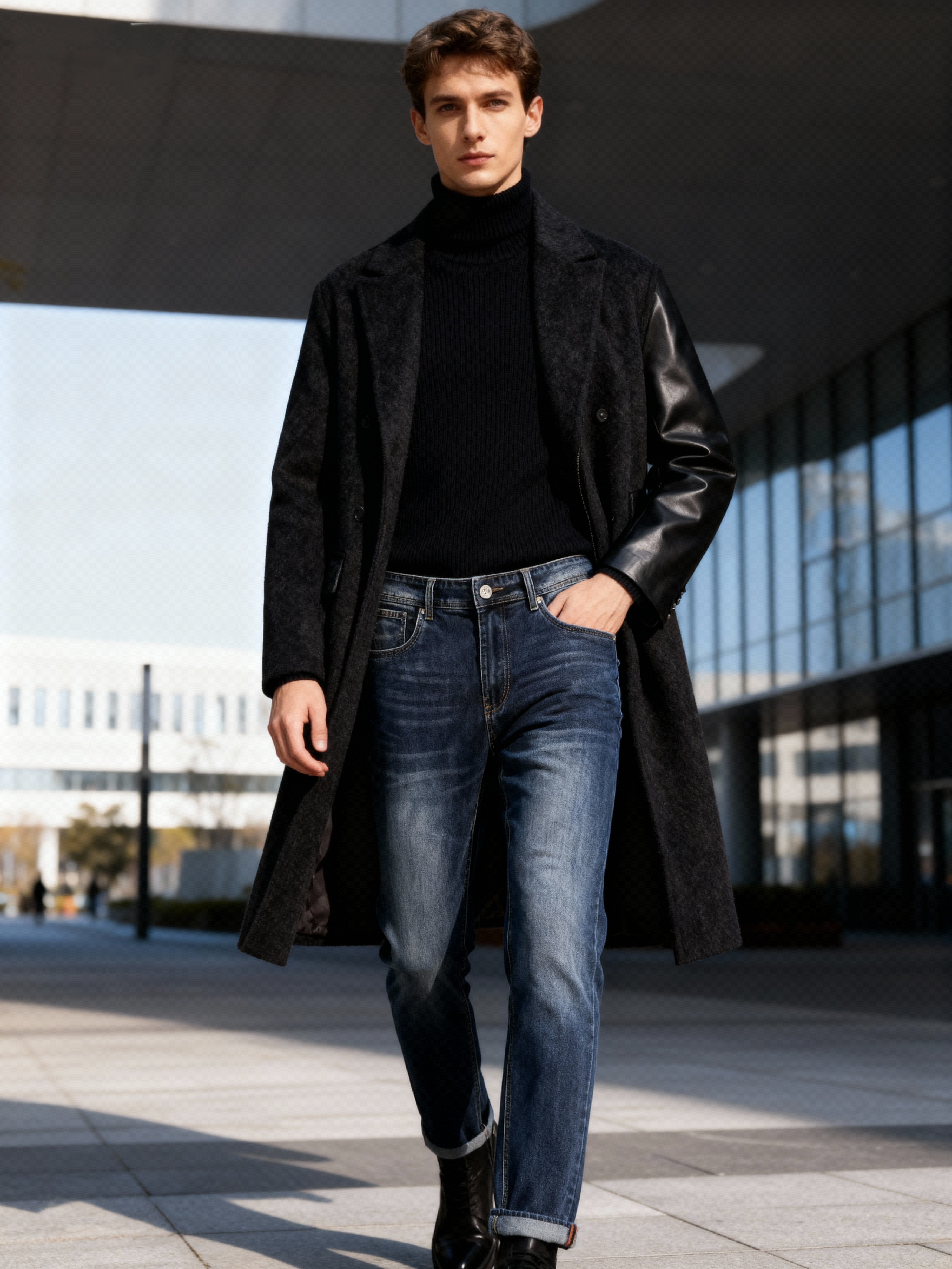 Jeans Uomo Regular Fit in Denim Elasticizzato – Lavaggio Blu Classico, Comodi e Versatili-3527