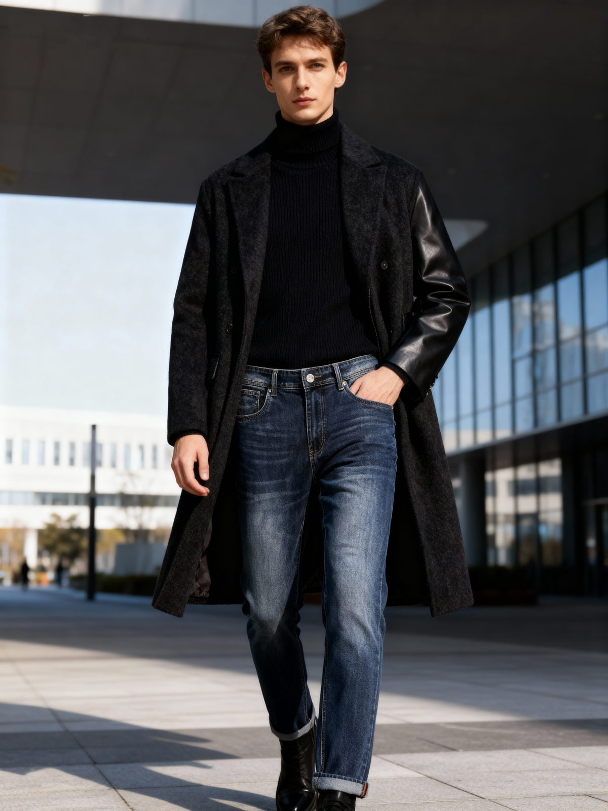 Jeans Uomo Regular Fit in Denim Elasticizzato – Lavaggio Blu Classico, Comodi e Versatili-3527
