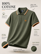 Polo Uomo 100% Cotone Manica Corta Tinta Unita Casual Estate Maglietta Uomo S-3XL Militare