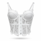 Corsetto in Pizzo da Donna con Coppe e Ferretto – Elegante Bustier Push Up 70080 Bianco M L