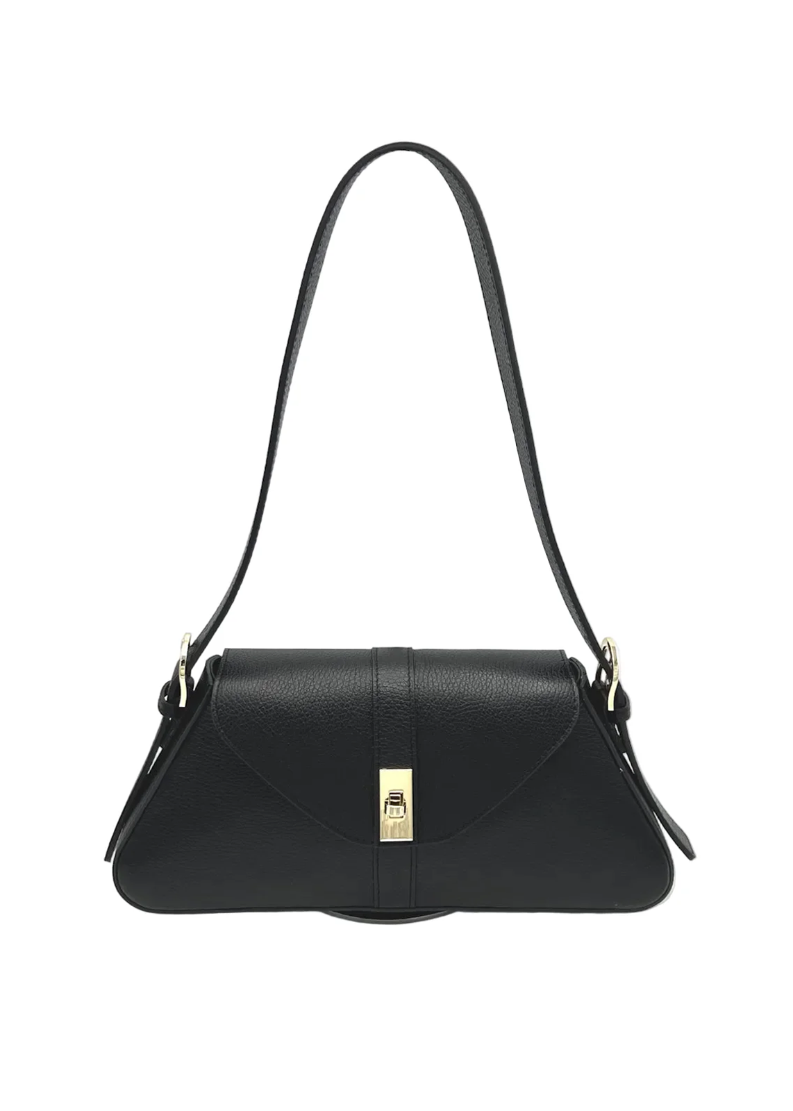 Borsa a Tracolla da Donna in Vera Pelle, Formato Lungo, Made in Italy – art. 112749 Nero