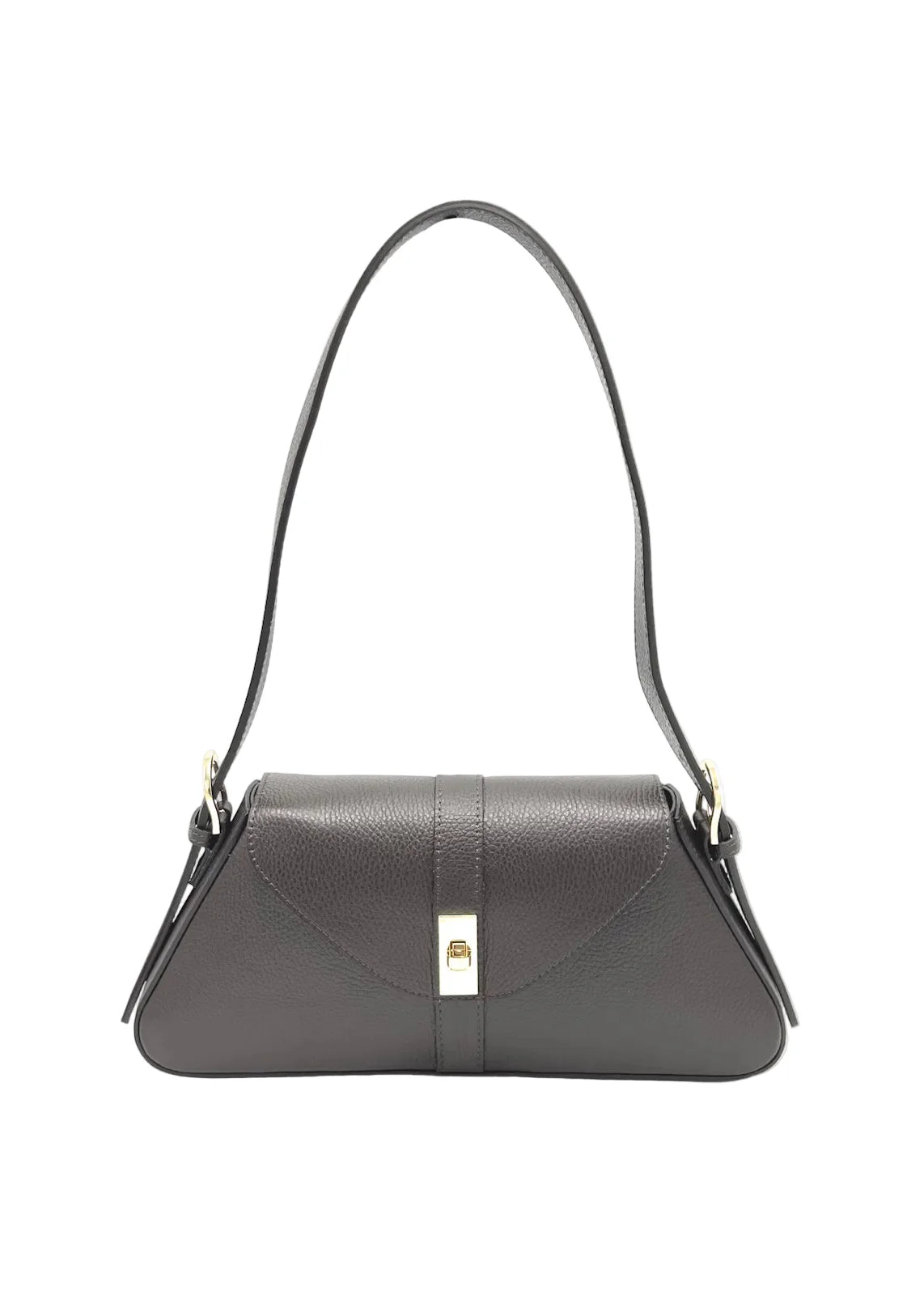 Borsa a Tracolla da Donna in Vera Pelle, Formato Lungo, Made in Italy – art. 112749 Marrone scuro