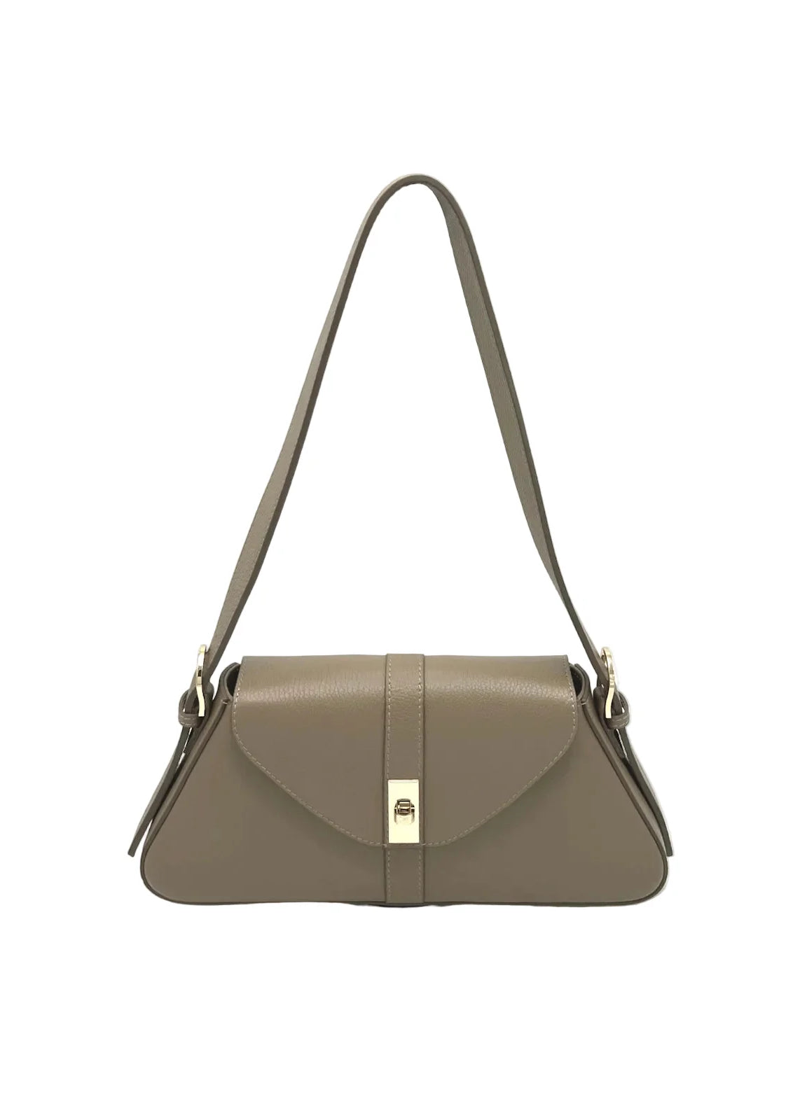 Borsa a Tracolla da Donna in Vera Pelle, Formato Lungo, Made in Italy – art. 112749 Kakhi
