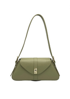 Borsa a Tracolla da Donna in Vera Pelle, Formato Lungo, Made in Italy – art. 112749 Verde.Bottiglia