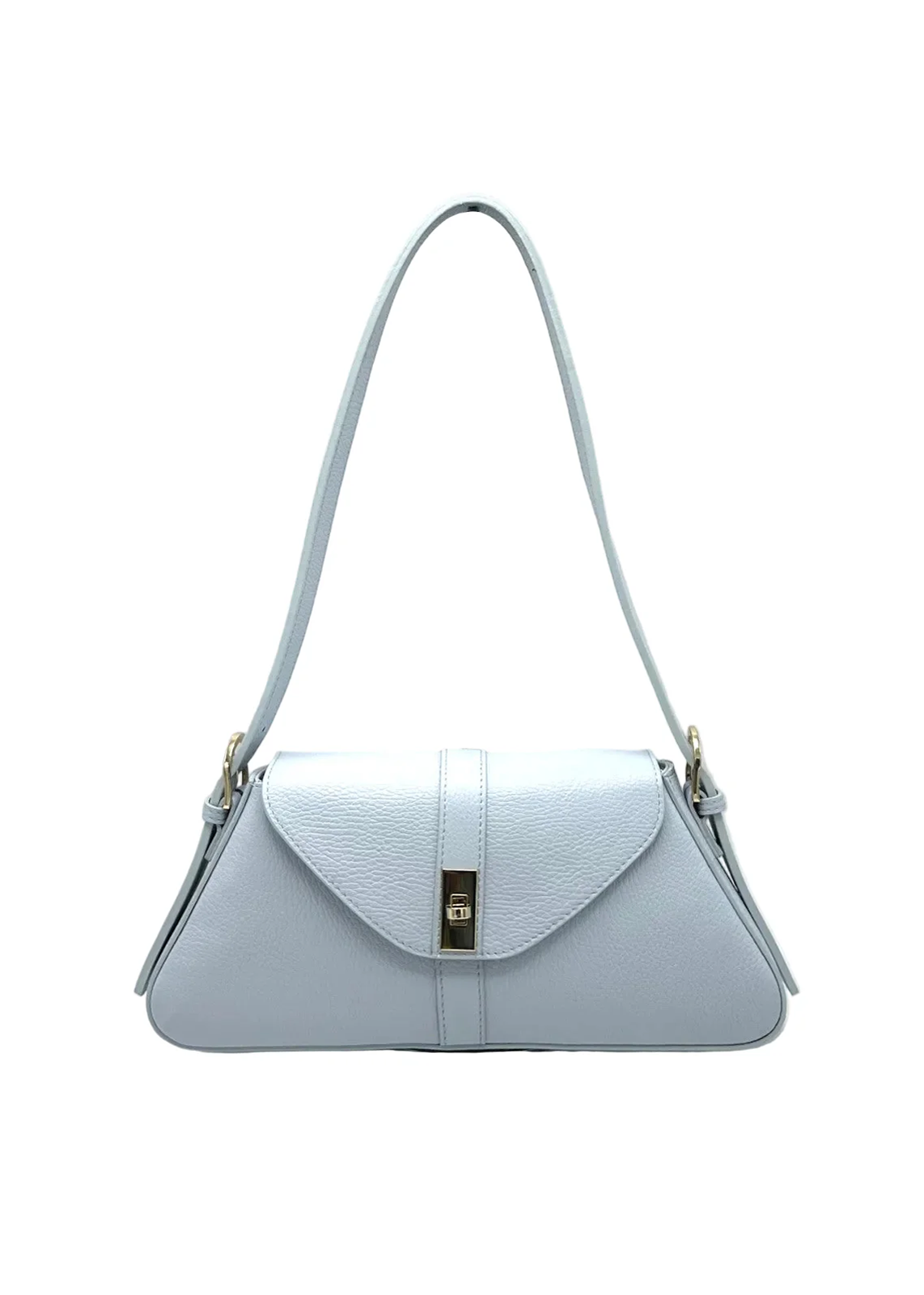 Borsa a Tracolla da Donna in Vera Pelle, Formato Lungo, Made in Italy – art. 112749 Azzuro