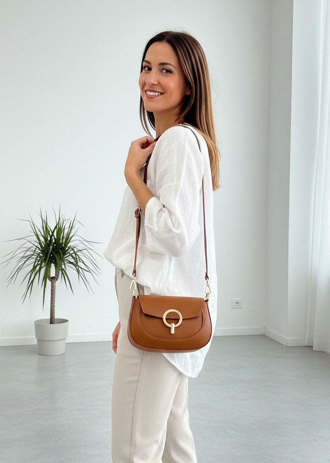 Borsa a Tracolla da Donna in Vera Pelle, 2 Tracolle Removibili, Made in Italy – art. 112735