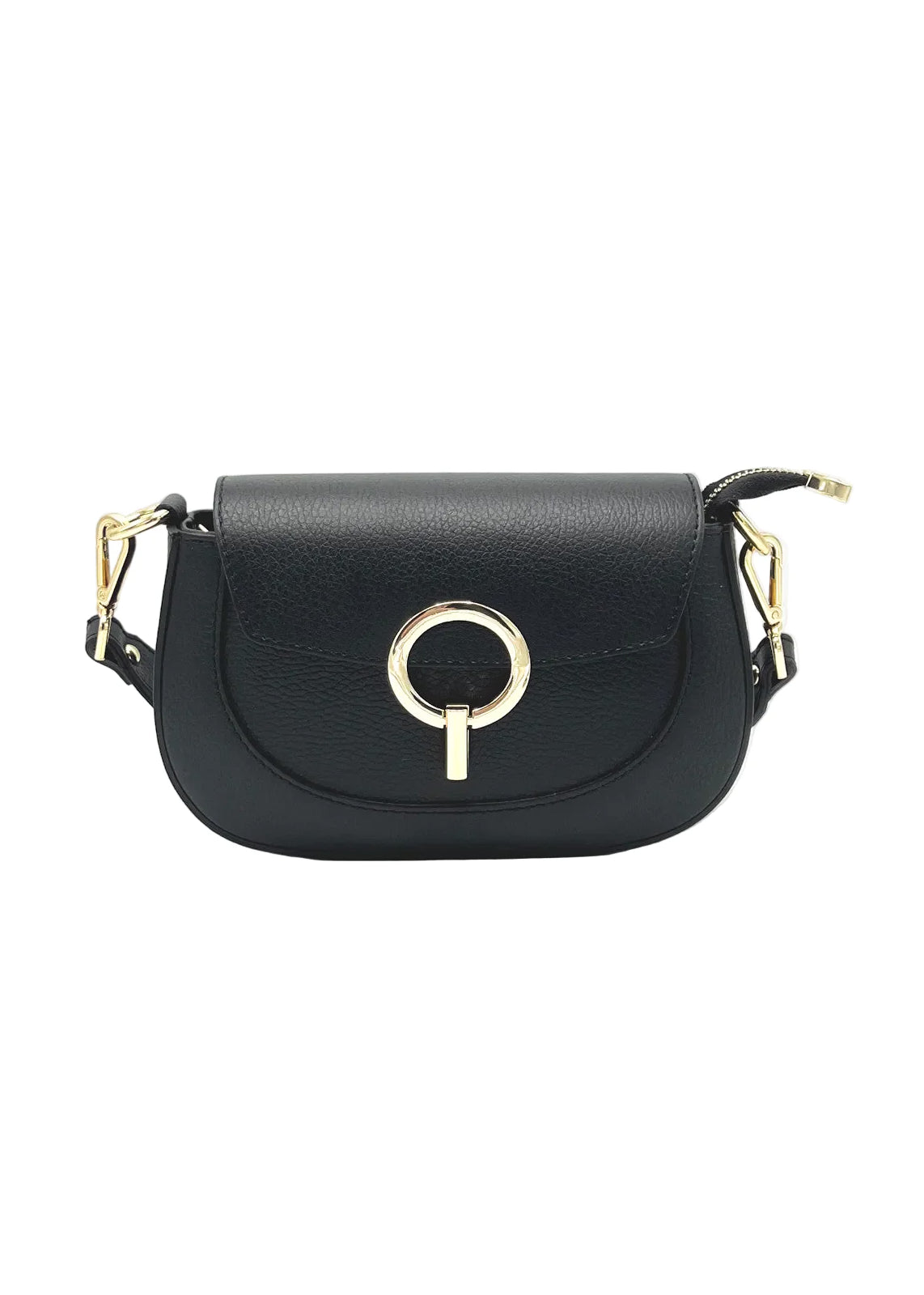 Borsa a Tracolla da Donna in Vera Pelle, 2 Tracolle Removibili, Made in Italy – art. 112735 Nero