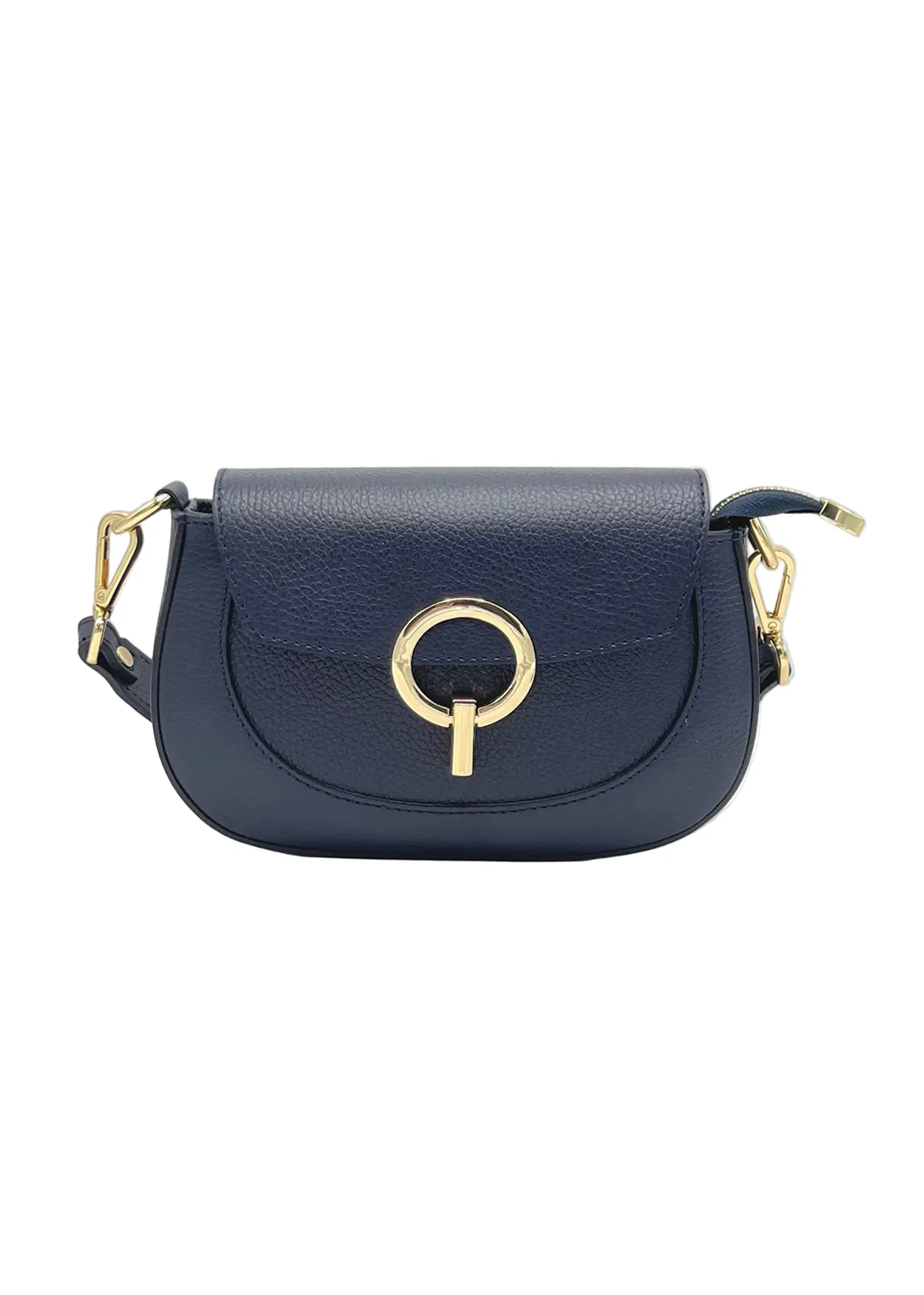 Borsa a Tracolla da Donna in Vera Pelle, 2 Tracolle Removibili, Made in Italy – art. 112735 Blu navy