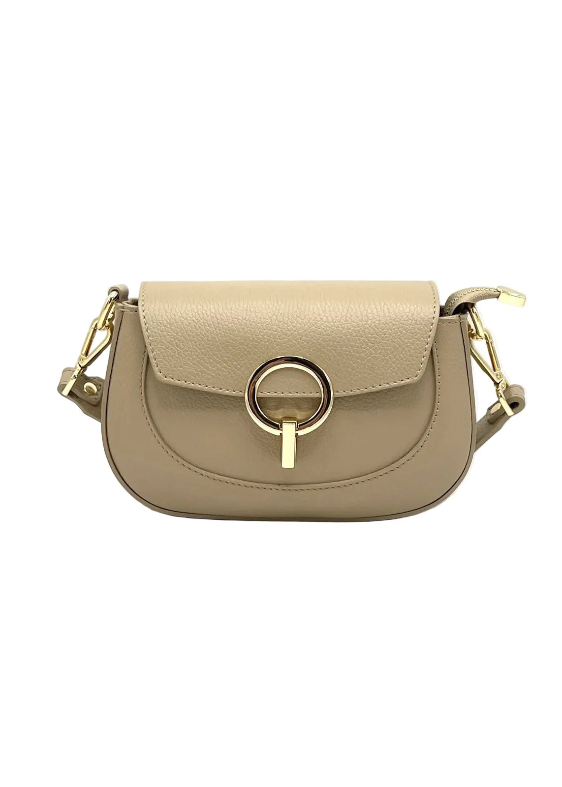 Borsa a Tracolla da Donna in Vera Pelle, 2 Tracolle Removibili, Made in Italy – art. 112735 Kakhi