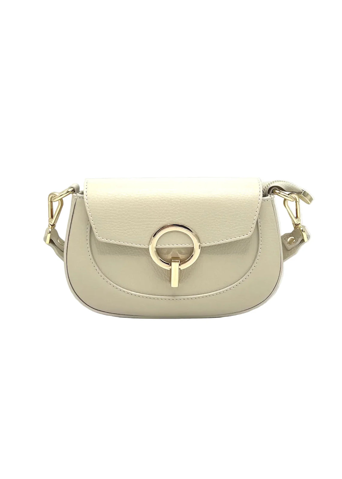 Borsa a Tracolla da Donna in Vera Pelle, 2 Tracolle Removibili, Made in Italy – art. 112735 Beige