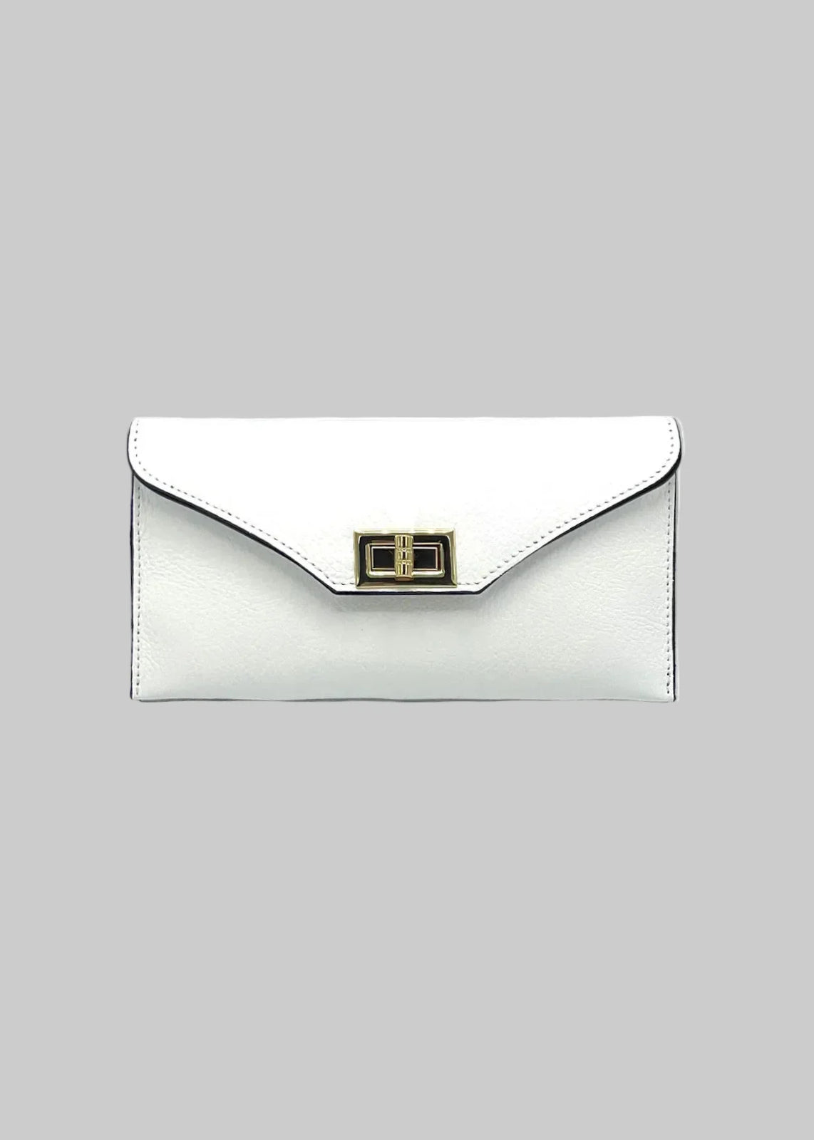 Pochette Convertibile in Vera Pelle con Catena Removibile, Made in Italy – art. 112734 Bianco