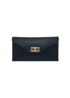 Pochette Convertibile in Vera Pelle con Catena Removibile, Made in Italy – art. 112734 Nero