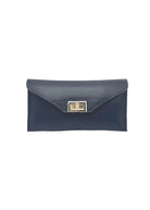 Pochette Convertibile in Vera Pelle con Catena Removibile, Made in Italy – art. 112734 Blue notte