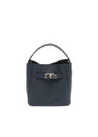 Mini borsa a tracolla da donna in vera pelle, Made in Italy, art. 112726 Blue notte