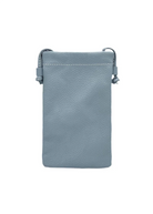 Borsa a tracolla porta cellulare in vera pelle, Made in Italy, art. 112628 Azzuro