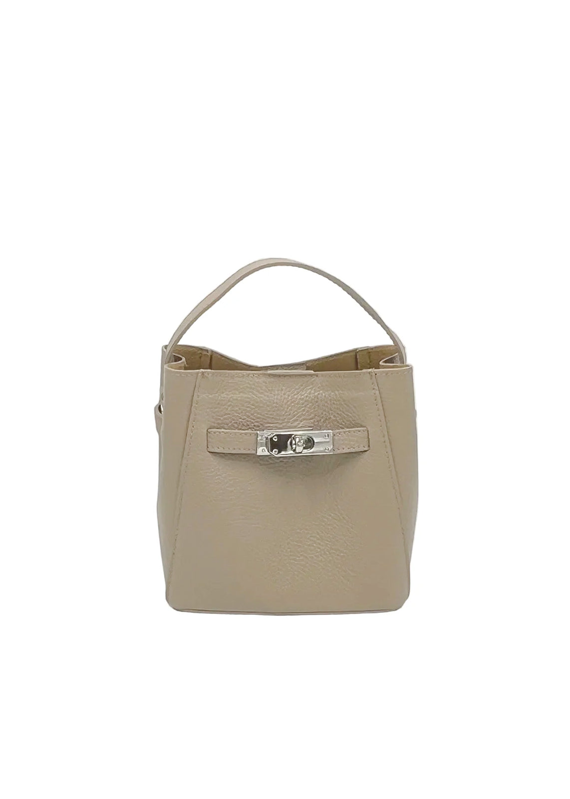 Mini borsa a tracolla da donna in vera pelle, Made in Italy, art. 112726 Kakhi