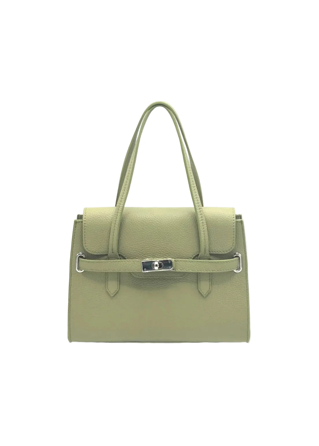 Borsa a Tracolla da Donna in Vera Pelle, Tracolla Removibile, Made in Italy – art. 112598 Verde.Bottiglia