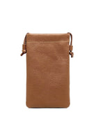 Borsa a tracolla porta cellulare in vera pelle, Made in Italy, art. 112628 Marrone