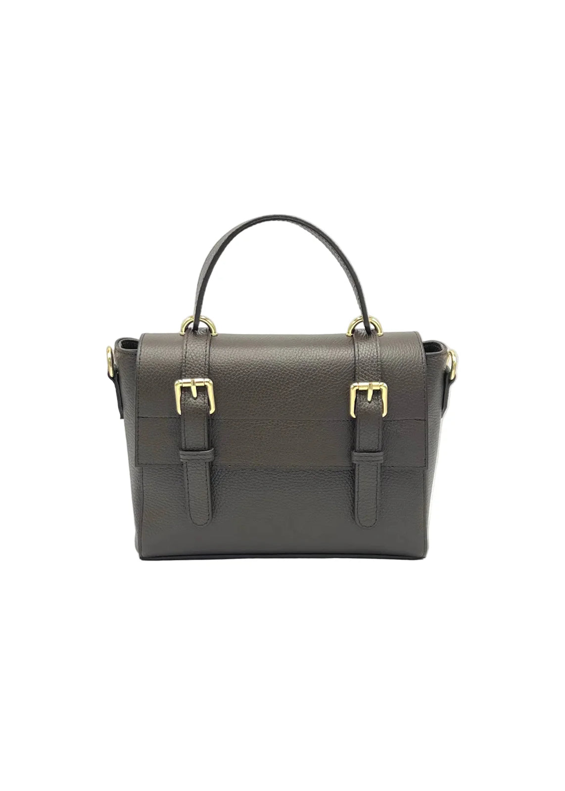 Borsa a Mano Classica da Donna in Vera Pelle, Tracolla Removibile, Made in Italy – art. 112730 Marrone scuro