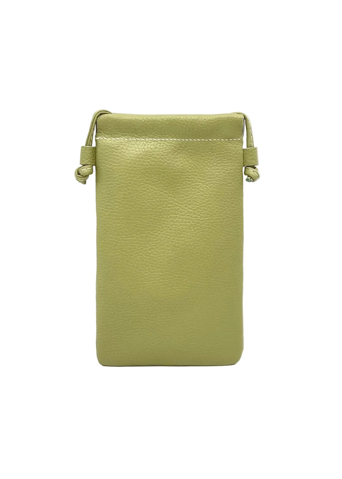 Borsa a tracolla porta cellulare in vera pelle, Made in Italy, art. 112628 Verde.Bottiglia