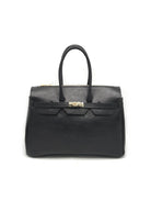 Borsa da donna in vera pelle, Made in Italy, art. 112737 Nero