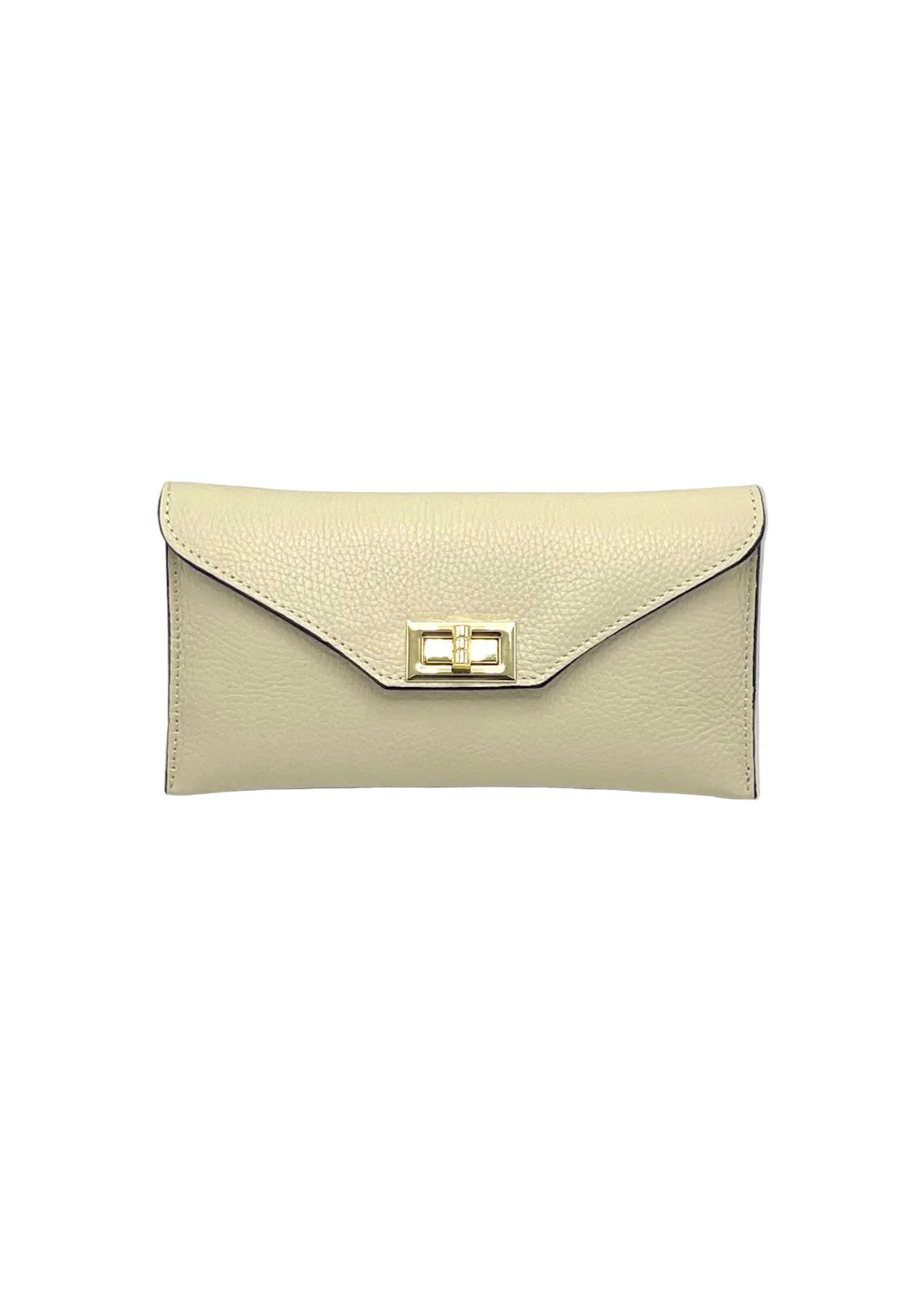 Pochette Convertibile in Vera Pelle con Catena Removibile, Made in Italy – art. 112734 Beige