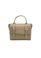 Borsa a Mano Classica da Donna in Vera Pelle, Tracolla Removibile, Made in Italy – art. 112730 Kakhi