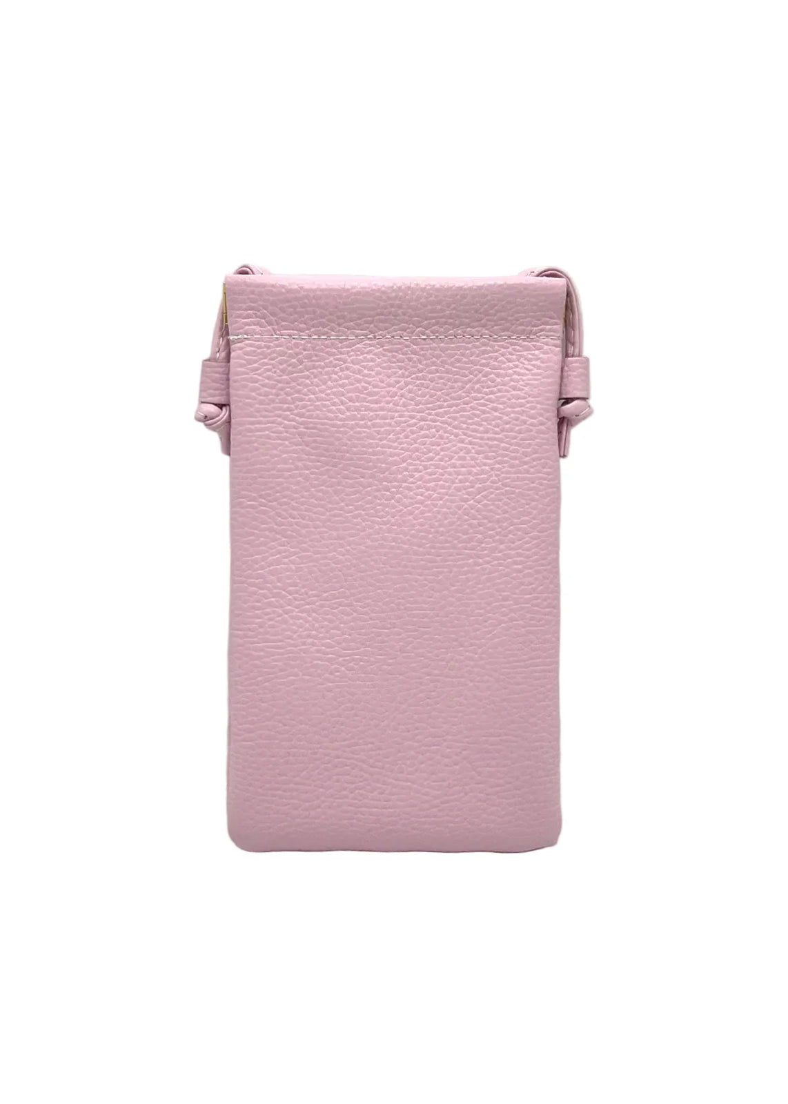 Borsa a tracolla porta cellulare in vera pelle, Made in Italy, art. 112628 Pink