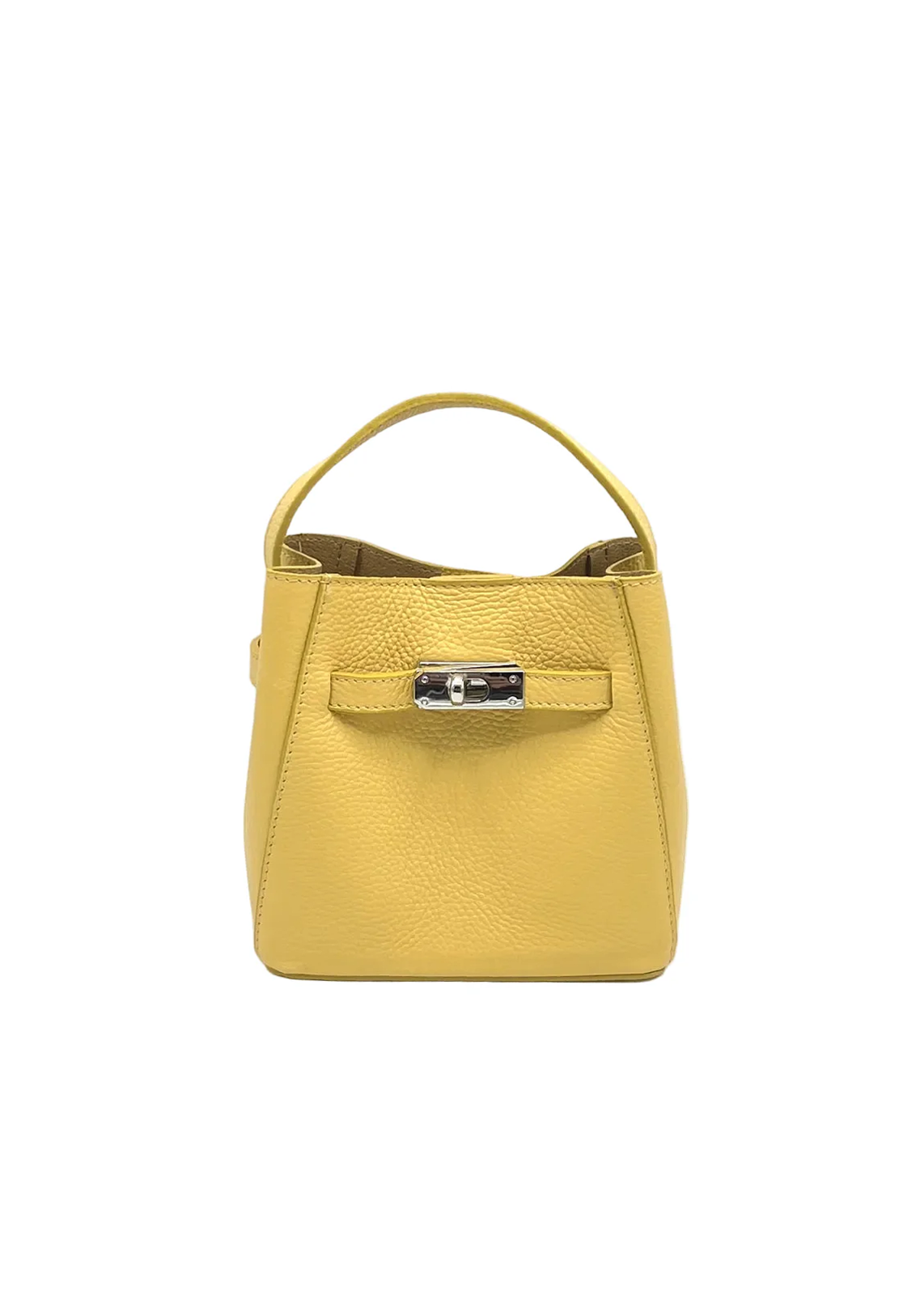 Mini borsa a tracolla da donna in vera pelle, Made in Italy, art. 112726 Giallo