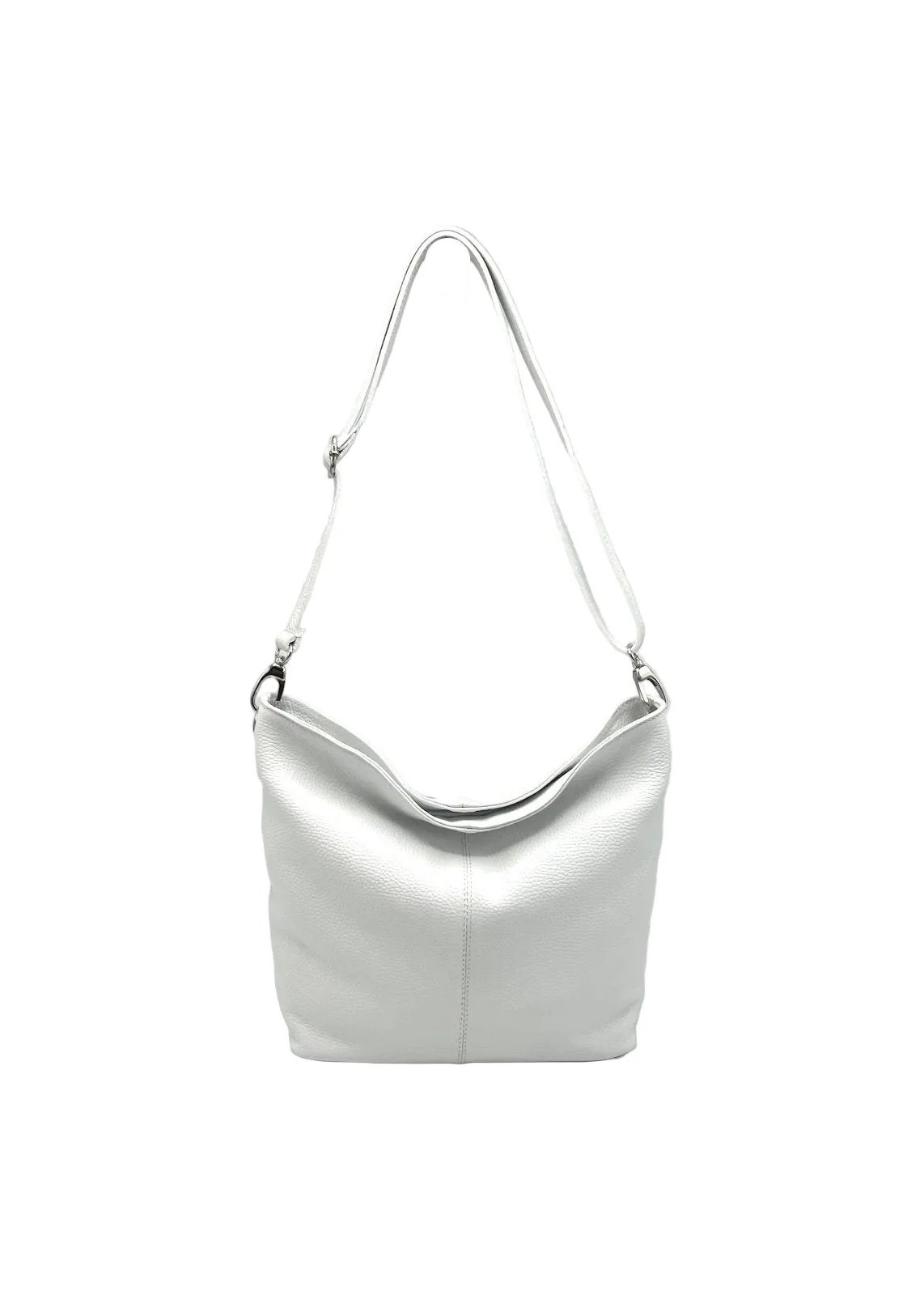 Borsa a Tracolla da Donna in Vera Pelle, Formato Verticale, Tracolla Removibile, Made in Italy – art. 112453 Bianco