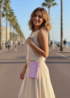 Borsa a tracolla porta cellulare in vera pelle, Made in Italy, art. 112628