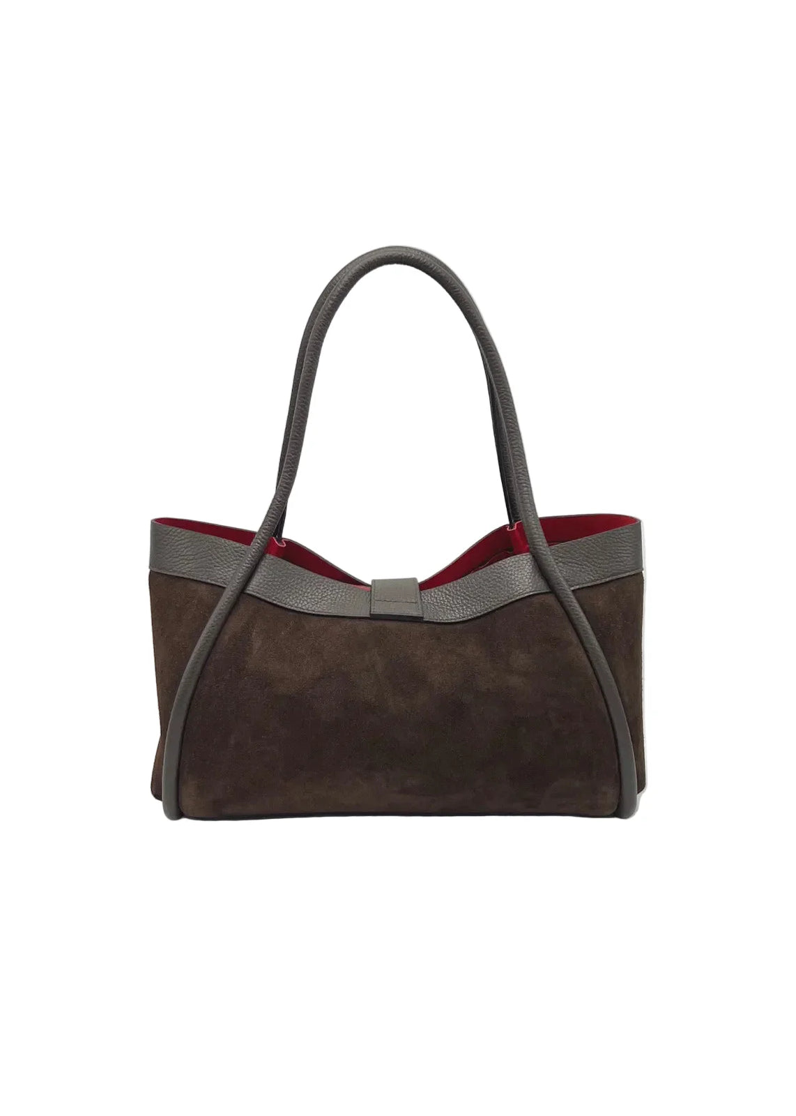 Borsa a Mano in Vera Pelle e Camoscio, Tracolla Removibile, Made in Italy – art. 112752