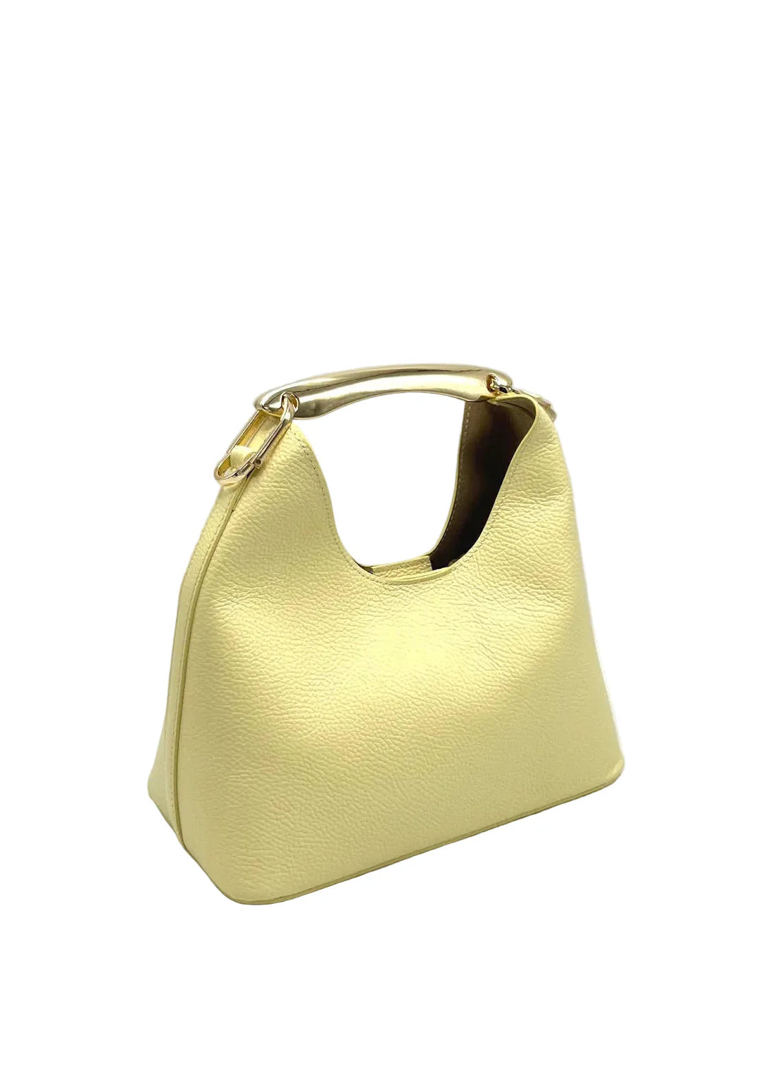 Borsa a Mano da Donna in Vera Pelle, Taglia Media, Tracolla Removibile, Made in Italy – art. 112732 Giallo