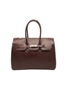 Borsa da donna in vera pelle, Made in Italy, art. 112737 Rosso scuro