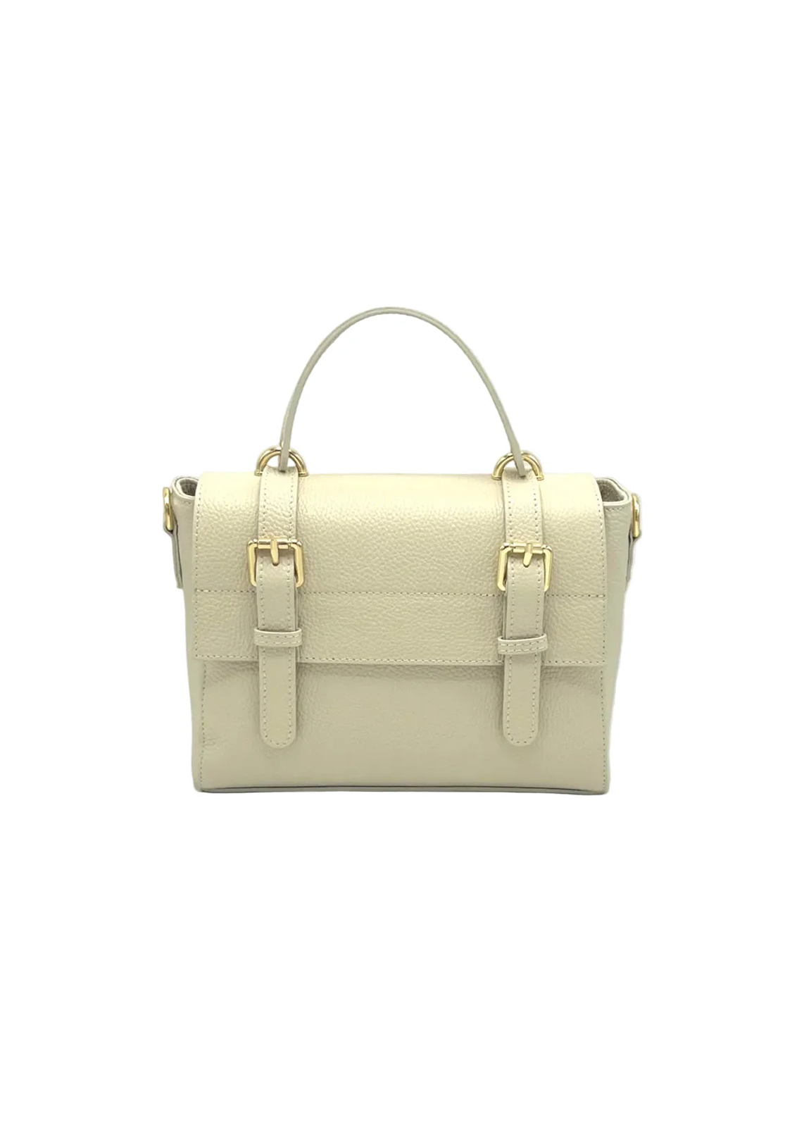 Borsa a Mano Classica da Donna in Vera Pelle, Tracolla Removibile, Made in Italy – art. 112730 Beige