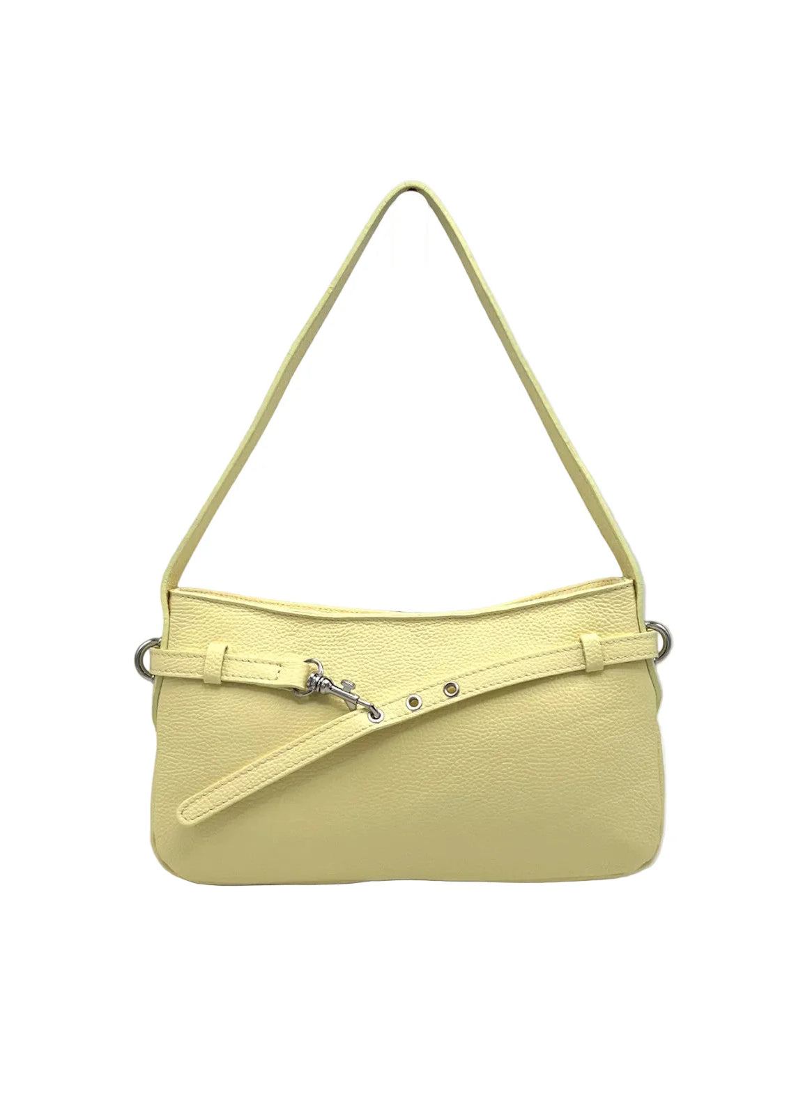 Borsa a Tracolla da Donna in Vera Pelle, Slim Design, Made in Italy – art. 112748 Giallo
