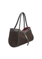 Borsa a Mano in Vera Pelle e Camoscio, Tracolla Removibile, Made in Italy – art. 112752