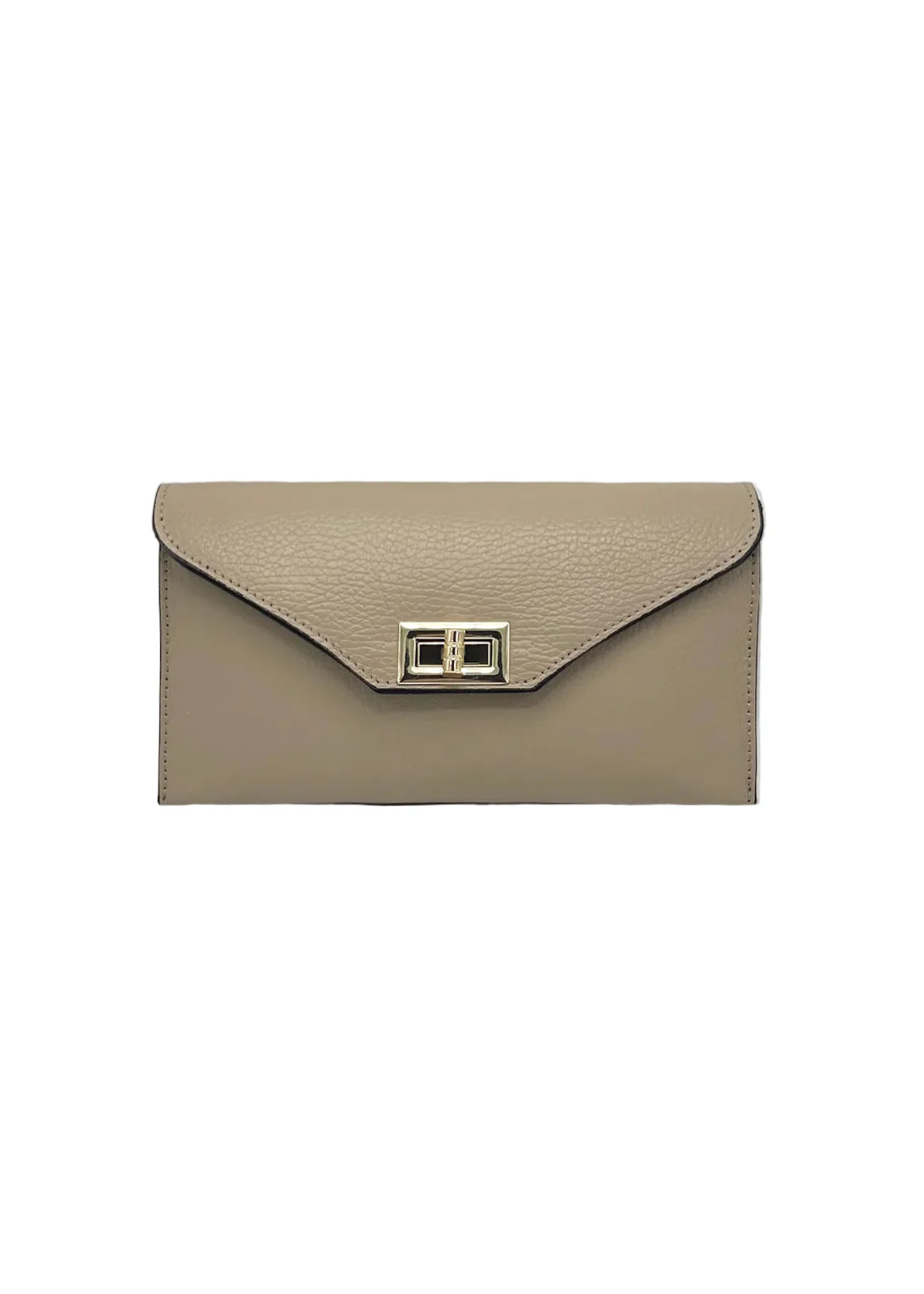 Pochette Convertibile in Vera Pelle con Catena Removibile, Made in Italy – art. 112734 Kakhi