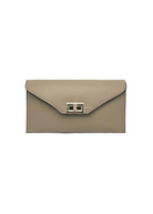 Pochette Convertibile in Vera Pelle con Catena Removibile, Made in Italy – art. 112734 Kakhi