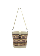 Borsa a Tracolla Estiva in Vera Pelle e Rafia, 2 Tracolle Removibili, Made in Italy – art. 112728 BEIGE P 3