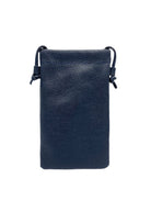 Borsa a tracolla porta cellulare in vera pelle, Made in Italy, art. 112628 Blue Geranio