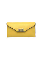 Pochette Convertibile in Vera Pelle con Catena Removibile, Made in Italy – art. 112734 Giallo
